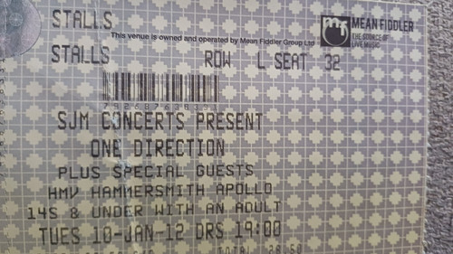 One direction ticket hmv - ticket,,